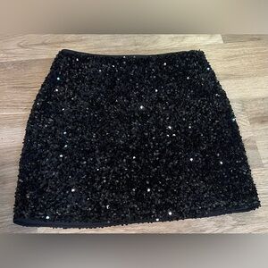 Women's H&M Black Sequin Side Zip Skirt